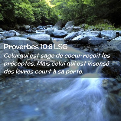 Picture 02 - Proverbes 10:8 LSG - Celui qui est sage de coeur reçoit les - Bible Verse Picture
