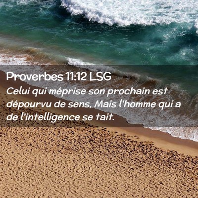 Picture 02 - Proverbes 11:12 LSG - Celui qui méprise son prochain est dépourvu de - Bible Verse Picture