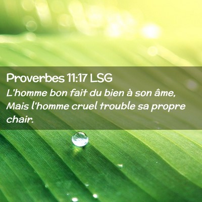 Picture 02 - Proverbes 11:17 LSG - L'homme bon fait du bien à son âme, Mais - Bible Verse Picture