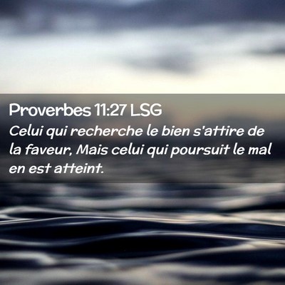 Picture 02 - Proverbes 11:27 LSG - Celui qui recherche le bien s'attire de la - Bible Verse Picture