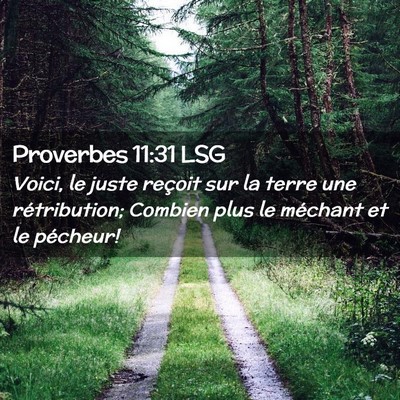 Picture 02 - Proverbes 11:31 LSG - Voici, le juste reçoit sur la terre une - Bible Verse Picture