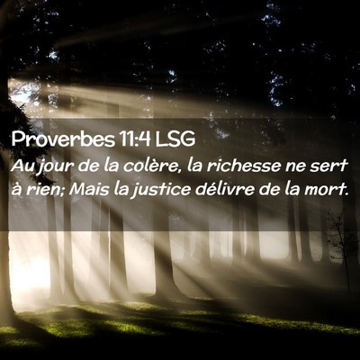 Picture 02 - Proverbes 11:4 LSG - Au jour de la colère, la richesse ne sert à - Bible Verse Picture
