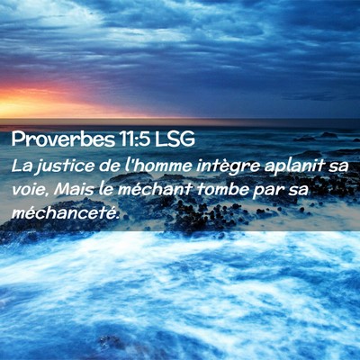 Picture 02 - Proverbes 11:5 LSG - La justice de l'homme intègre aplanit sa voie, - Bible Verse Picture