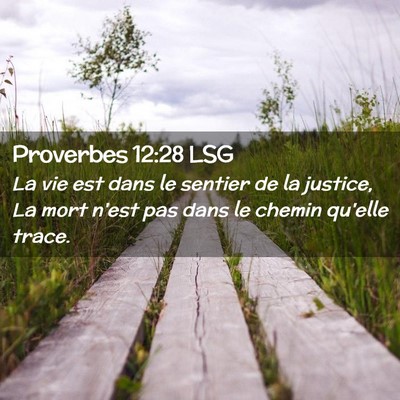 Picture 02 - Proverbes 12:28 LSG - La vie est dans le sentier de la justice, La mort - Bible Verse Picture