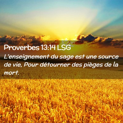 Picture 02 - Proverbes 13:14 LSG - L'enseignement du sage est une source de vie, - Bible Verse Picture