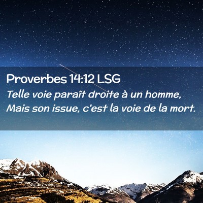 Picture 02 - Proverbes 14:12 LSG - Telle voie paraît droite à un homme, Mais son - Bible Verse Picture