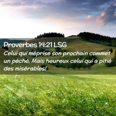 Picture 02 - Proverbes 14:21 LSG - Celui qui méprise son prochain commet un - Bible Verse Picture