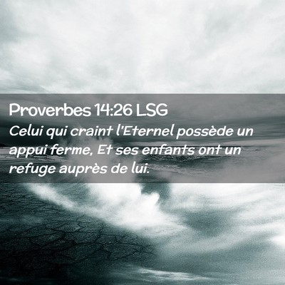 Picture 02 - Proverbes 14:26 LSG - Celui qui craint l'Eternel possède un appui - Bible Verse Picture