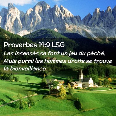 Picture 02 - Proverbes 14:9 LSG - Les insensés se font un jeu du péché, Mais - Bible Verse Picture