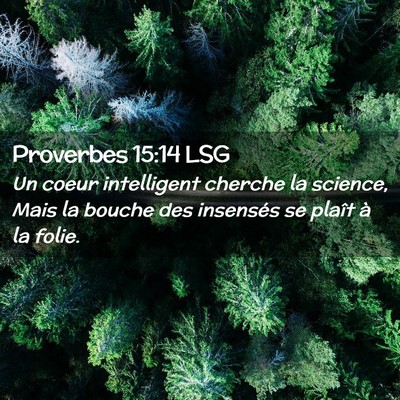 Picture 02 - Proverbes 15:14 LSG - Un coeur intelligent cherche la science, Mais la - Bible Verse Picture