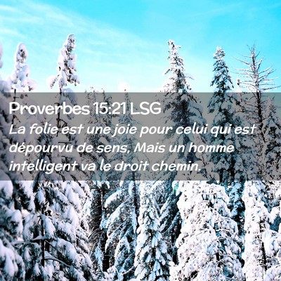 Picture 02 - Proverbes 15:21 LSG - La folie est une joie pour celui qui est - Bible Verse Picture