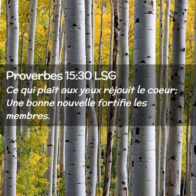 Picture 02 - Proverbes 15:30 LSG - Ce qui plaît aux yeux réjouit le coeur; Une - Bible Verse Picture