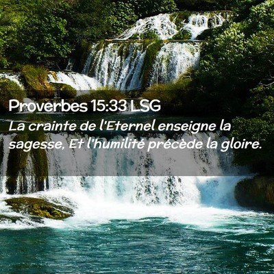 Picture 02 - Proverbes 15:33 LSG - La crainte de l'Eternel enseigne la sagesse, Et - Bible Verse Picture