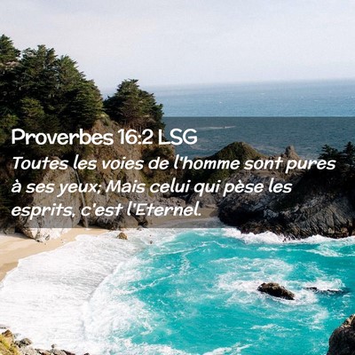 Picture 02 - Proverbes 16:2 LSG - Toutes les voies de l'homme sont pures à ses - Bible Verse Picture