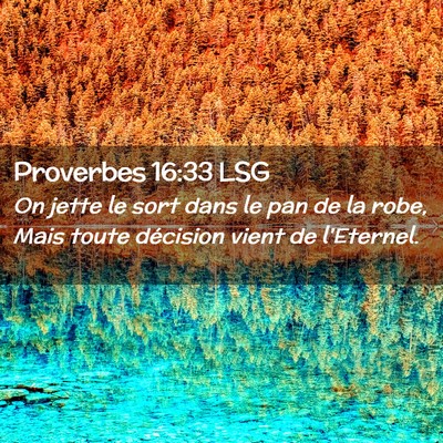 Picture 02 - Proverbes 16:33 LSG - On jette le sort dans le pan de la robe, Mais - Bible Verse Picture