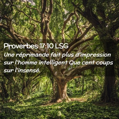 Picture 02 - Proverbes 17:10 LSG - Une réprimande fait plus d'impression sur - Bible Verse Picture