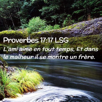 Picture 02 - Proverbes 17:17 LSG - L'ami aime en tout temps, Et dans le malheur il - Bible Verse Picture
