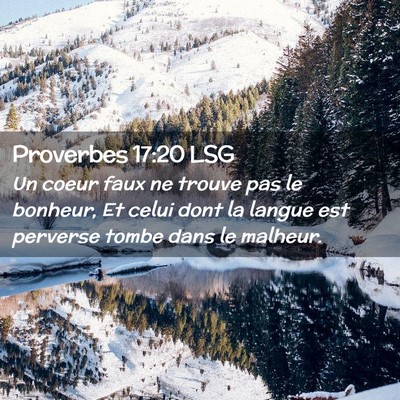 Picture 02 - Proverbes 17:20 LSG - Un coeur faux ne trouve pas le bonheur, Et celui - Bible Verse Picture