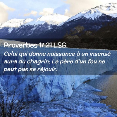 Picture 02 - Proverbes 17:21 LSG - Celui qui donne naissance à un insensé aura du - Bible Verse Picture