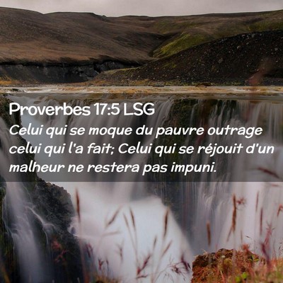 Picture 02 - Proverbes 17:5 LSG - Celui qui se moque du pauvre outrage celui qui - Bible Verse Picture