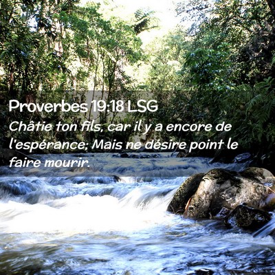 Picture 02 - Proverbes 19:18 LSG - Châtie ton fils, car il y a encore de - Bible Verse Picture