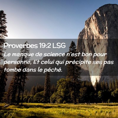 Picture 02 - Proverbes 19:2 LSG - Le manque de science n'est bon pour personne, Et - Bible Verse Picture
