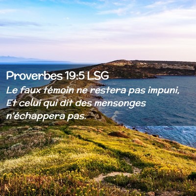 Picture 02 - Proverbes 19:5 LSG - Le faux témoin ne restera pas impuni, Et celui - Bible Verse Picture