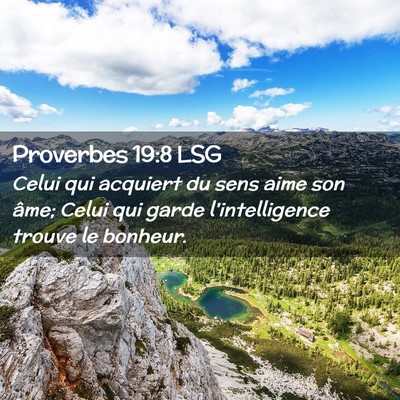 Picture 02 - Proverbes 19:8 LSG - Celui qui acquiert du sens aime son âme; Celui - Bible Verse Picture