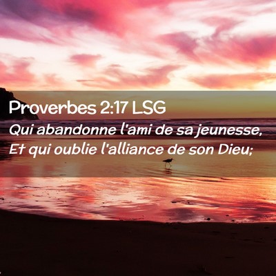 Picture 02 - Proverbes 2:17 LSG - Qui abandonne l'ami de sa jeunesse, Et qui oublie - Bible Verse Picture