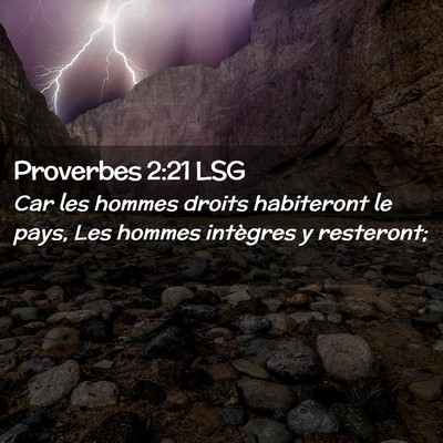 Picture 02 - Proverbes 2:21 LSG - Car les hommes droits habiteront le pays, Les - Bible Verse Picture