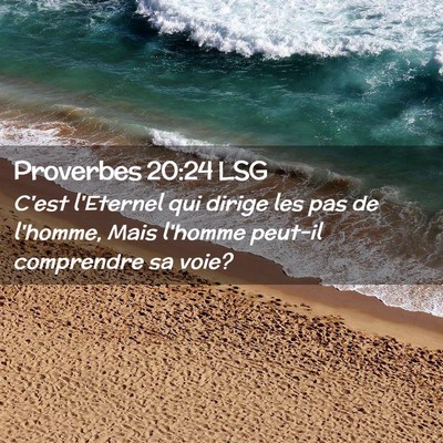 Picture 02 - Proverbes 20:24 LSG - C'est l'Eternel qui dirige les pas de l'homme, - Bible Verse Picture