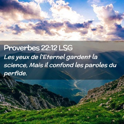 Picture 02 - Proverbes 22:12 LSG - Les yeux de l'Eternel gardent la science, Mais il - Bible Verse Picture
