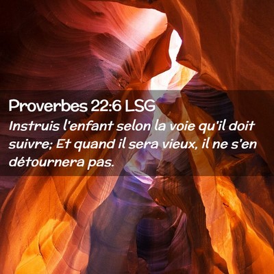 Picture 02 - Proverbes 22:6 LSG - Instruis l'enfant selon la voie qu'il doit - Bible Verse Picture