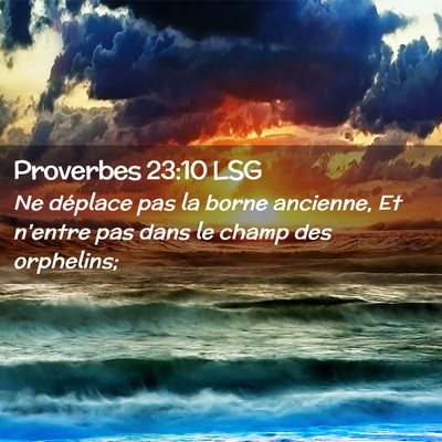 Picture 02 - Proverbes 23:10 LSG - Ne déplace pas la borne ancienne, Et n'entre pas - Bible Verse Picture