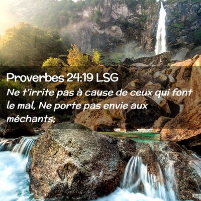 Picture 02 - Proverbes 24:19 LSG - Ne t'irrite pas à cause de ceux qui font le mal, - Bible Verse Picture