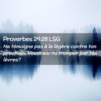 Picture 02 - Proverbes 24:28 LSG - Ne témoigne pas à la légère contre ton - Bible Verse Picture