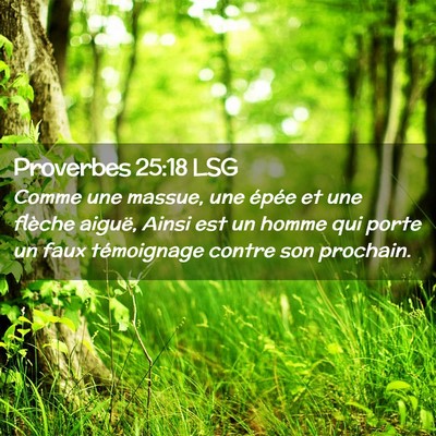 Picture 02 - Proverbes 25:18 LSG - Comme une massue, une épée et une flèche - Bible Verse Picture