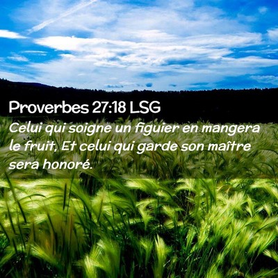 Picture 02 - Proverbes 27:18 LSG - Celui qui soigne un figuier en mangera le fruit, - Bible Verse Picture