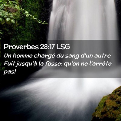 Picture 02 - Proverbes 28:17 LSG - Un homme chargé du sang d'un autre Fuit jusqu'à - Bible Verse Picture