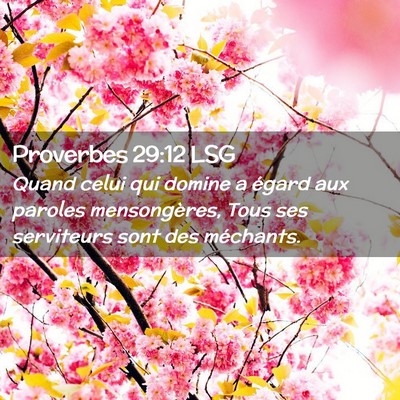 Picture 02 - Proverbes 29:12 LSG - Quand celui qui domine a égard aux paroles - Bible Verse Picture