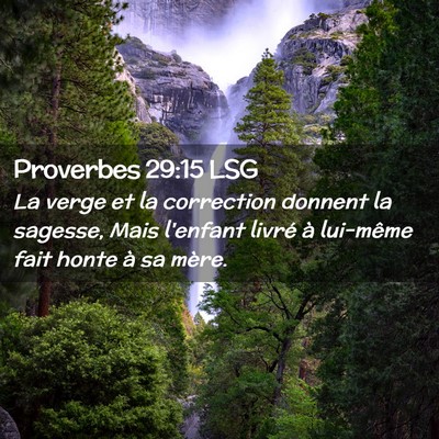Picture 02 - Proverbes 29:15 LSG - La verge et la correction donnent la sagesse, - Bible Verse Picture
