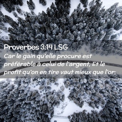 Picture 02 - Proverbes 3:14 LSG - Car le gain qu'elle procure est préférable à - Bible Verse Picture