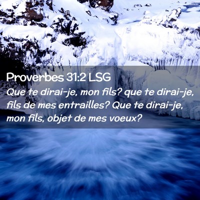 Picture 02 - Proverbes 31:2 LSG - Que te dirai-je, mon fils? que te dirai-je, fils - Bible Verse Picture