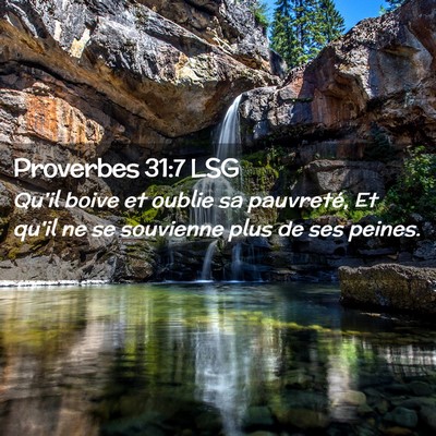 Picture 02 - Proverbes 31:7 LSG - Qu'il boive et oublie sa pauvreté, Et qu'il ne - Bible Verse Picture