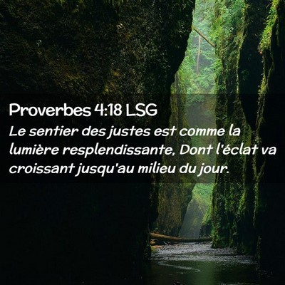 Picture 02 - Proverbes 4:18 LSG - Le sentier des justes est comme la lumière - Bible Verse Picture