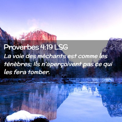 Picture 02 - Proverbes 4:19 LSG - La voie des méchants est comme les ténèbres; - Bible Verse Picture