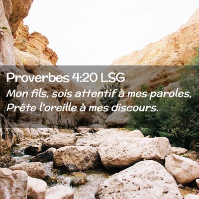 Picture 02 - Proverbes 4:20 LSG - Mon fils, sois attentif à mes paroles, Prête - Bible Verse Picture