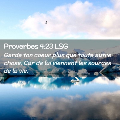 Picture 02 - Proverbes 4:23 LSG - Garde ton coeur plus que toute autre chose, Car - Bible Verse Picture
