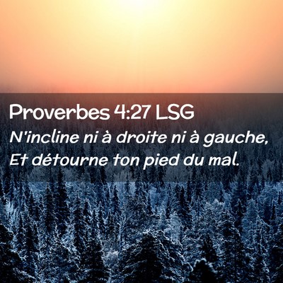 Picture 02 - Proverbes 4:27 LSG - N'incline ni à droite ni à gauche, Et détourne - Bible Verse Picture