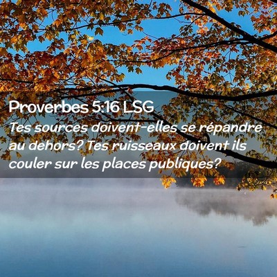Picture 02 - Proverbes 5:16 LSG - Tes sources doivent-elles se répandre au dehors? - Bible Verse Picture